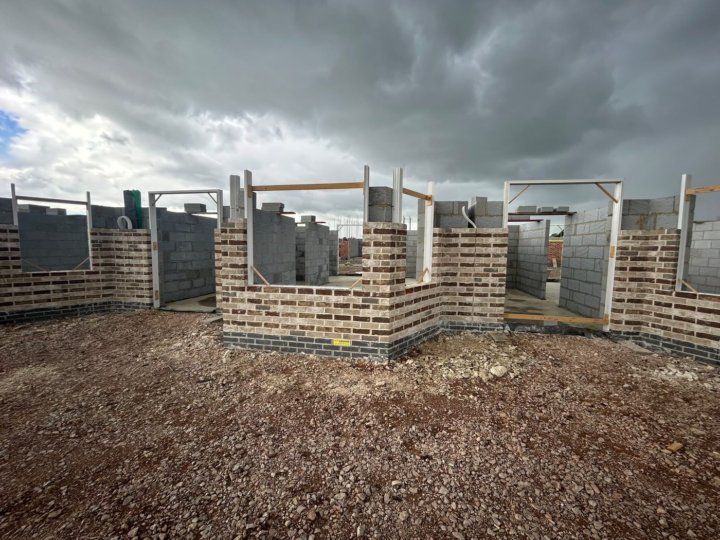 New-build housing plots under construction